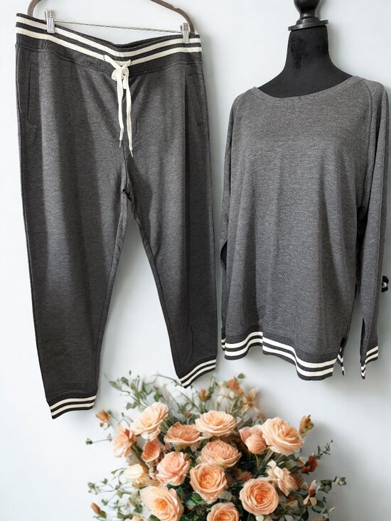 Felina Other - Two Piece Gray & White Track Set - Never Worn